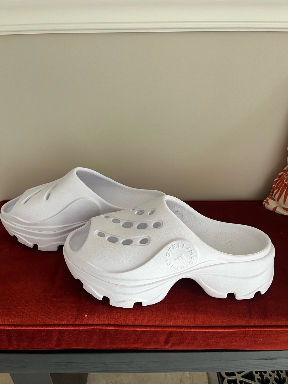 adidas by Stella McCartney White Slip-On Clog Mule